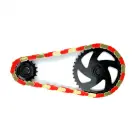 INSANE 1/2x1/8" CHAIN CAPS 56pc MULTICOLOR GOLD/RED