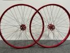 RACE INC. 26x1.75" 36H 3/8" HIGH FLANGE WHEELSET RED